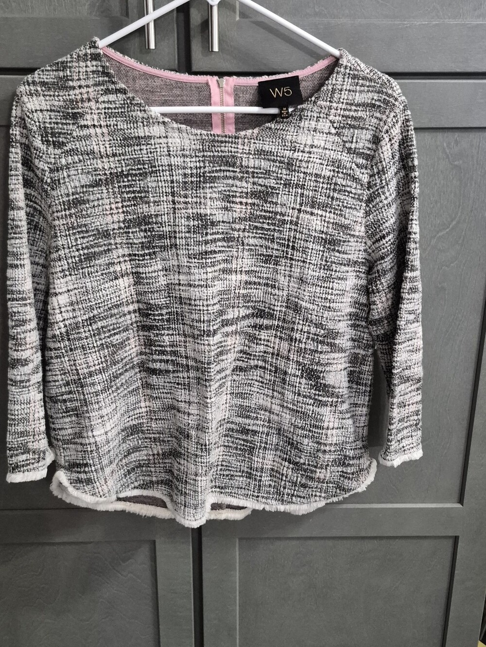 W5 Black & White Textured Knit